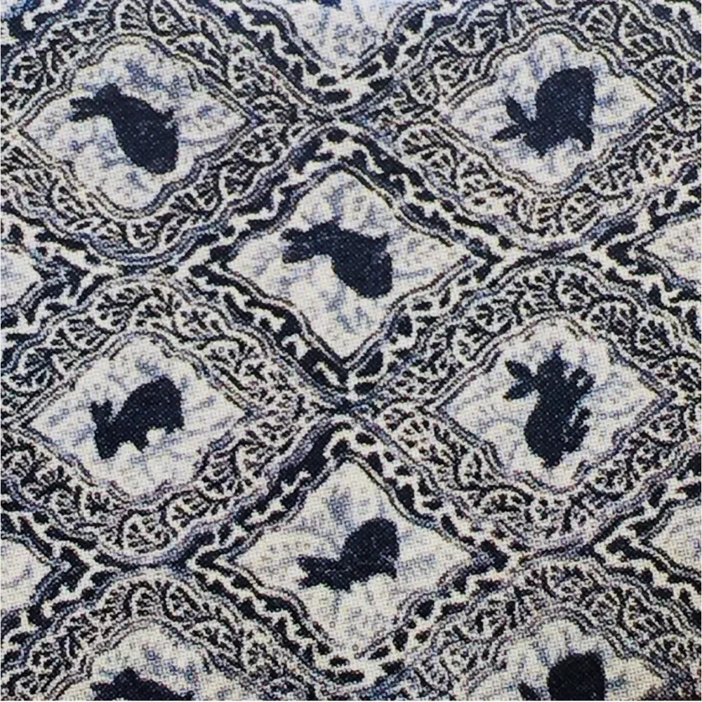 Nicole Miller Easter Bunny Tablecloth 60x104 Blue White Farmhouse Country Spring